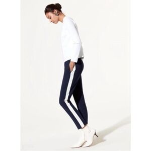Aritzia Babaton Conan Pant in Black with White Tuxedo Stripe, size 8